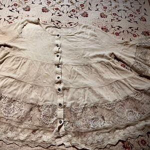 Boho chic lace gauzy hippie tunic 22-24w
